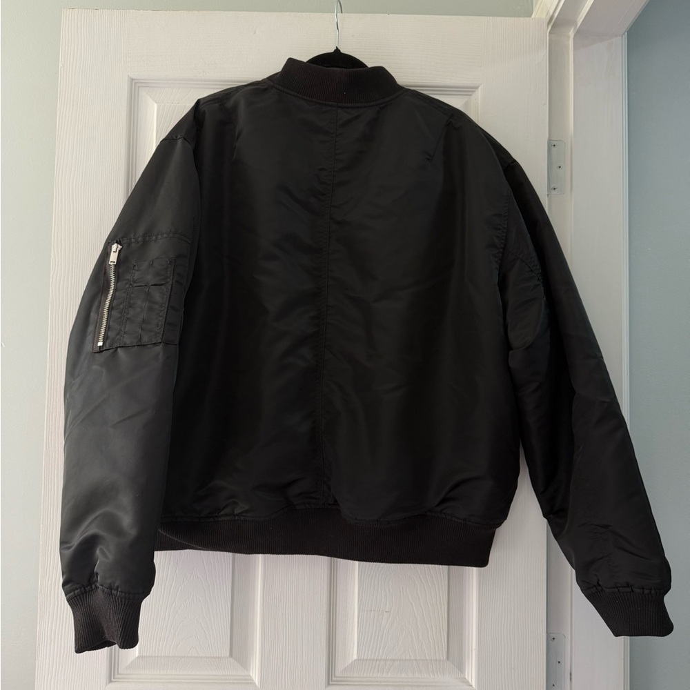Men's Black Bomber Jacket - Picture 5 of 8